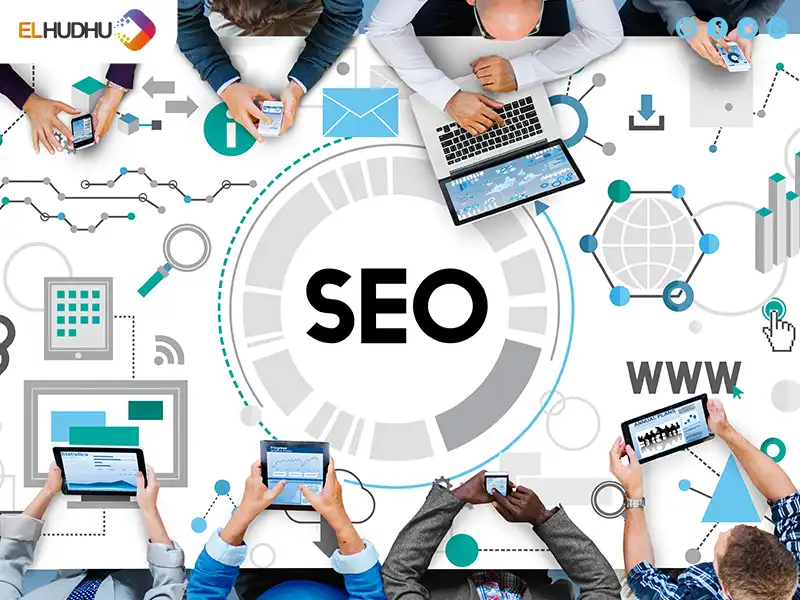 صورة موشن جرافيك مكتوب عليها كلمة SEO توضح أهمية استراتيجيات تحسين محركات البحث